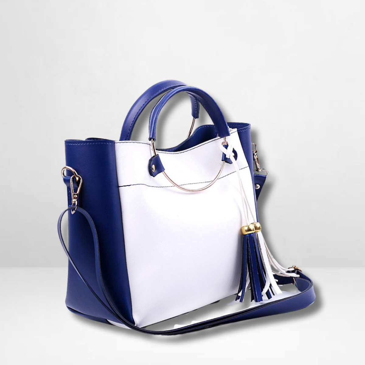 Gloria Blue and White Handbag