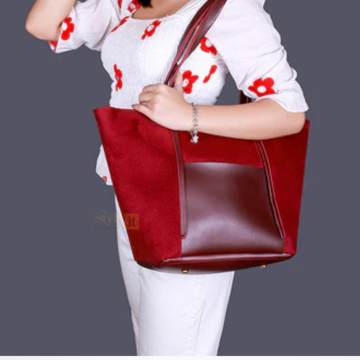 Comely Maroon Tote