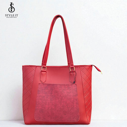 Luxe Elegance Maroon Tote