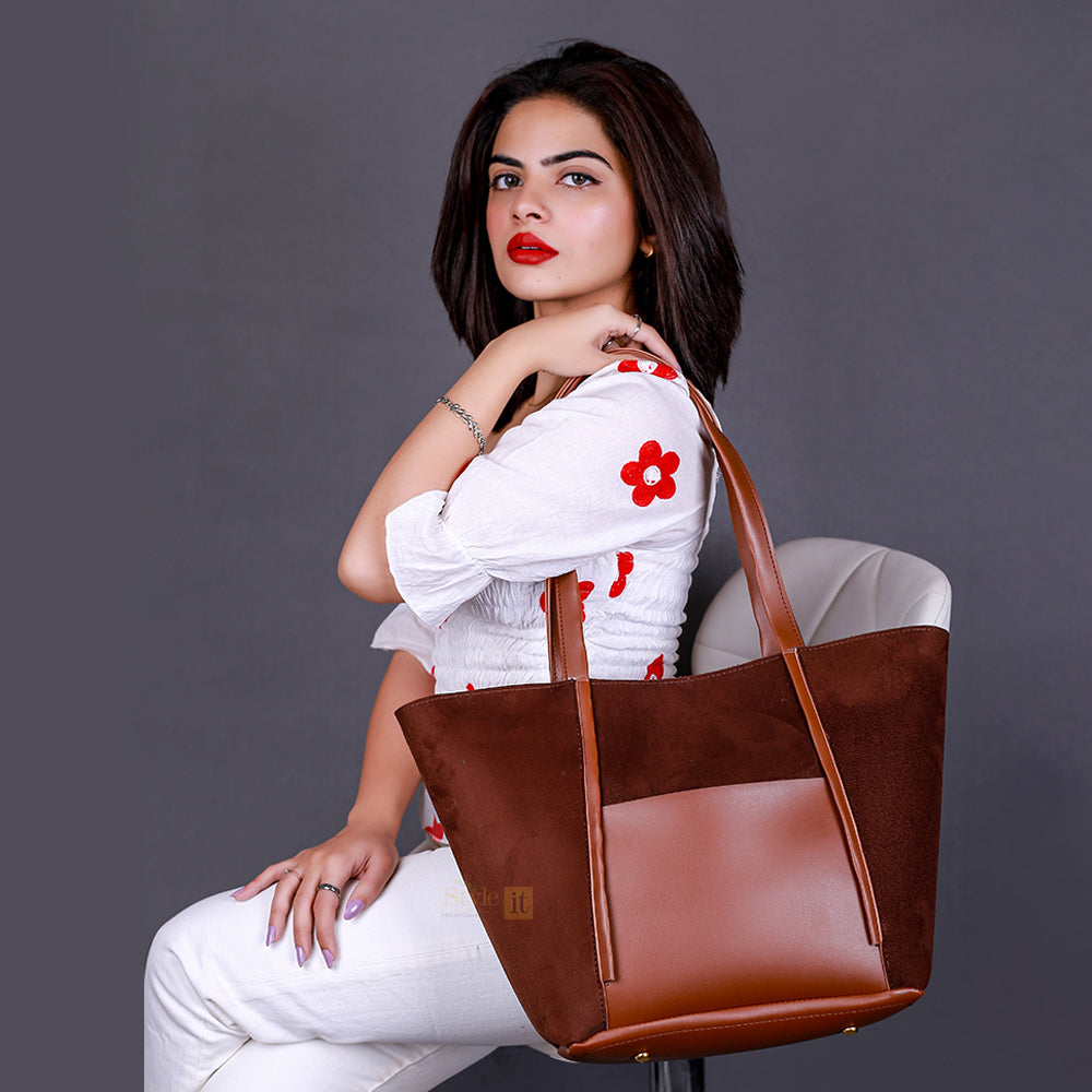 Long leather tote bag hotsell