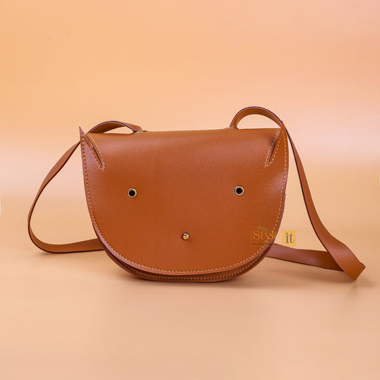 Angry Bird Brown Kids Crossbody Bag
