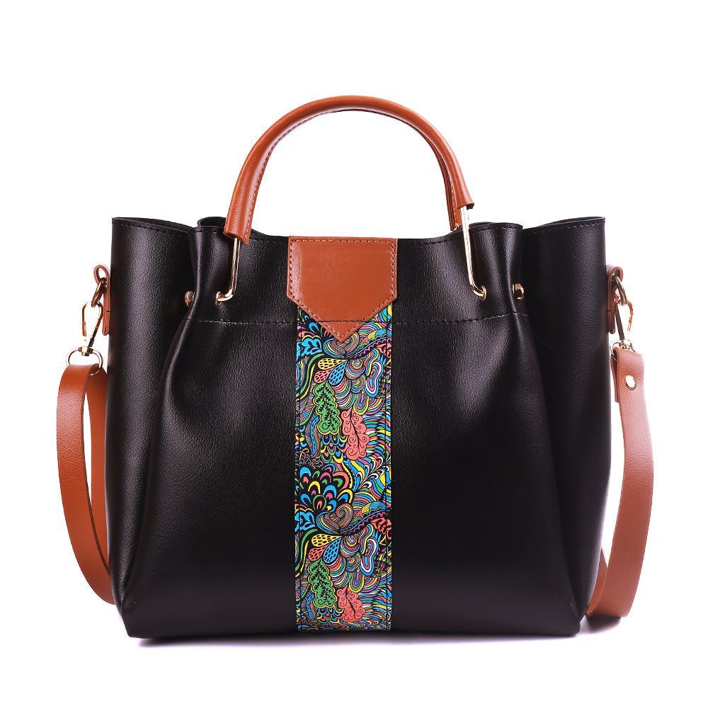 Royal Black 4 Pieces Hand Bag
