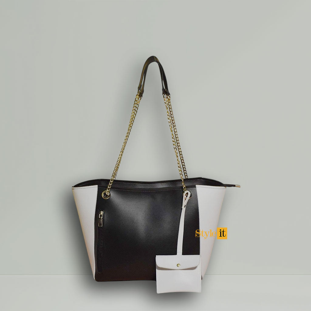 Two Tone mini pouch Tote