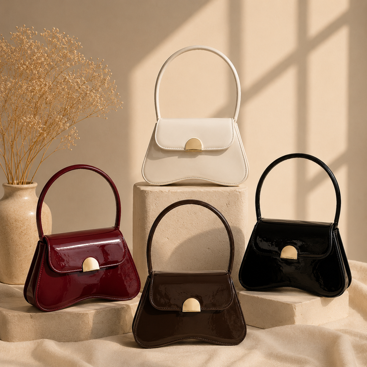 LUNA PATENT SHOULDER BAG