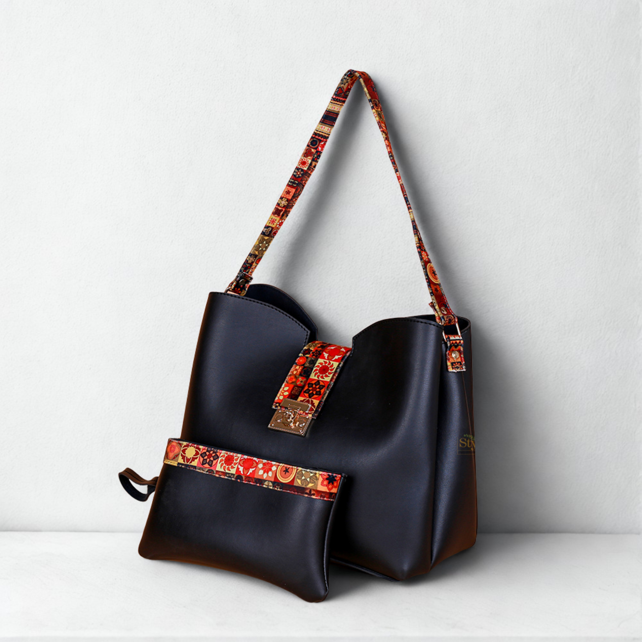 Ease Black Bucket Shoulder Bag