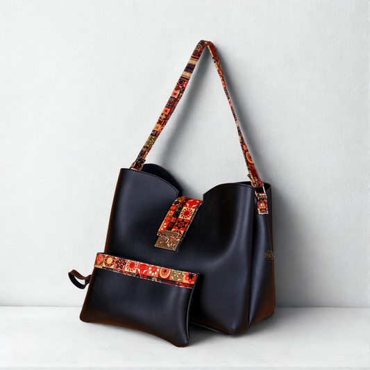Ease Black Bucket Shoulder Bag