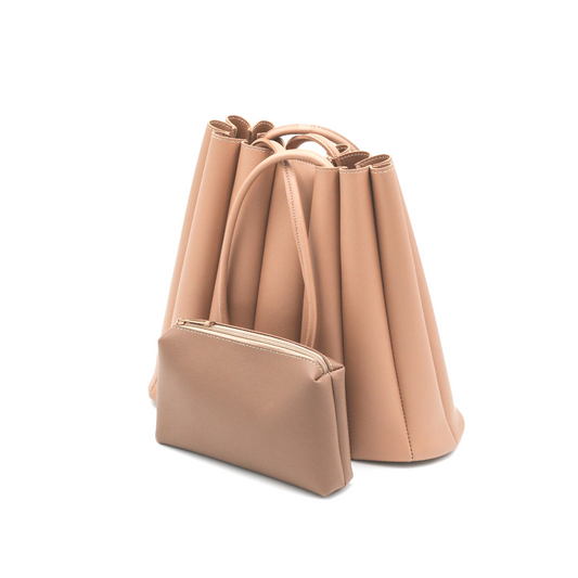 Pleated Tote Biscuit