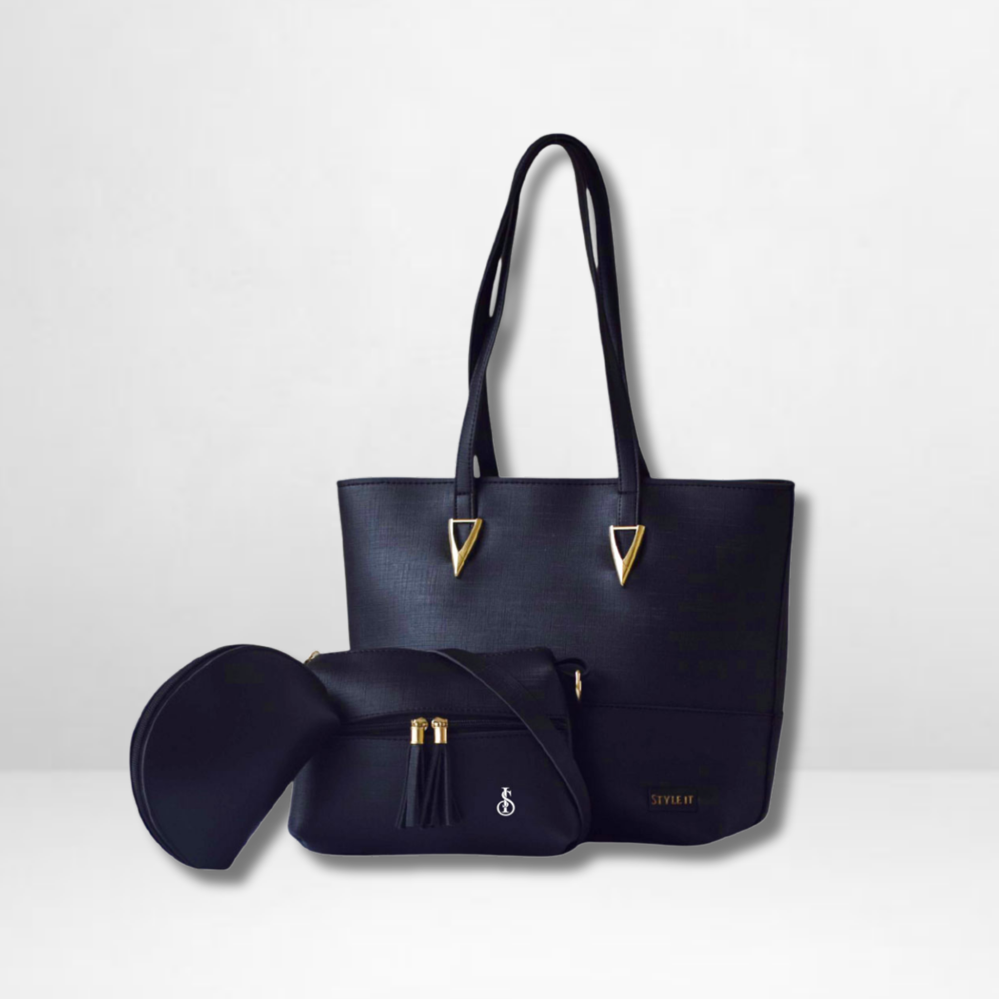 Carla Grey Black 3 Pcs Shoulder Bag