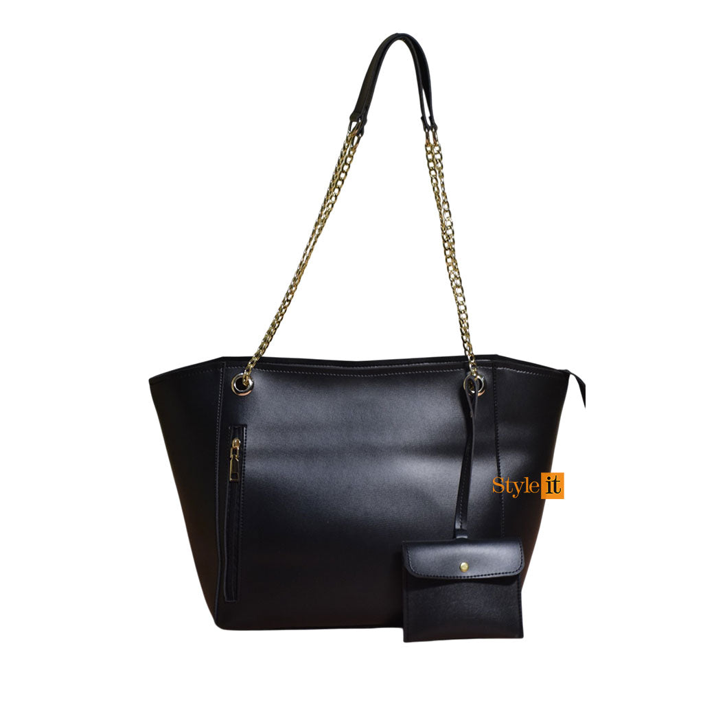 Black Two Tone mini pouch Tote
