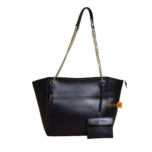 Black Two Tone mini pouch Tote