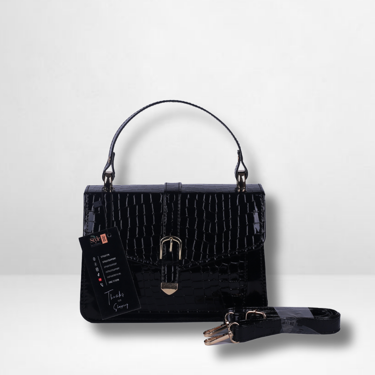 Puffer Black Crossbody Handbag