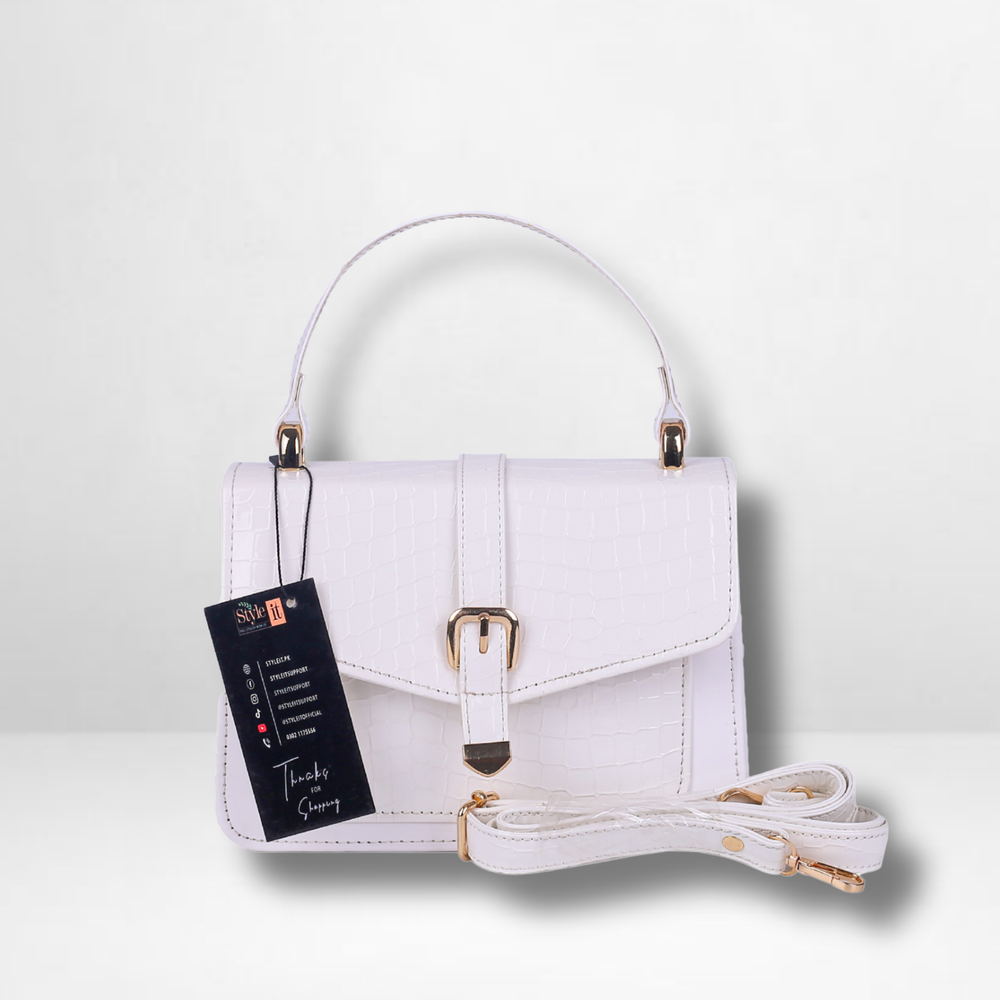 Puffer White Crossbody Handbag