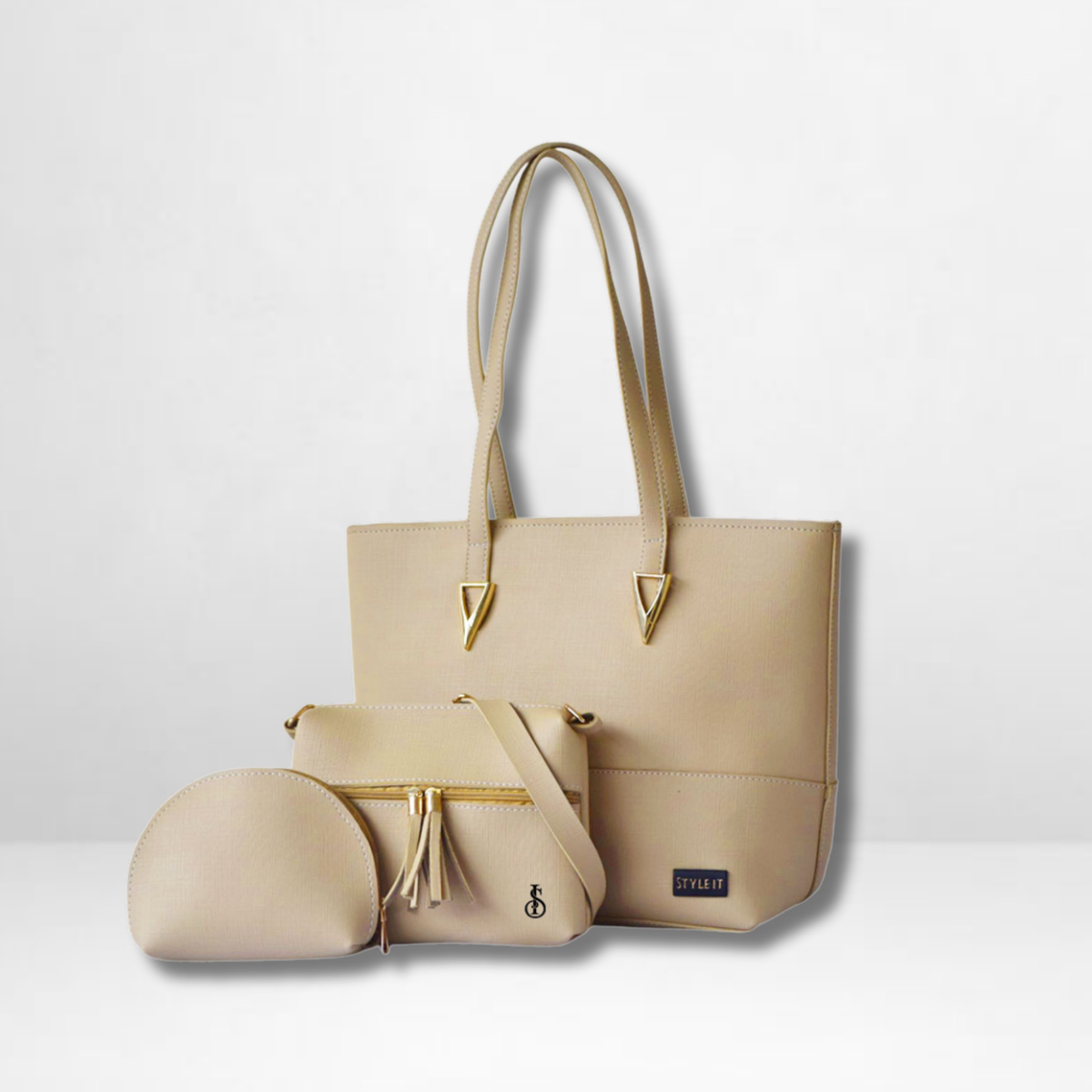Carla Beige Skin 3 Pcs Shoulder Bag