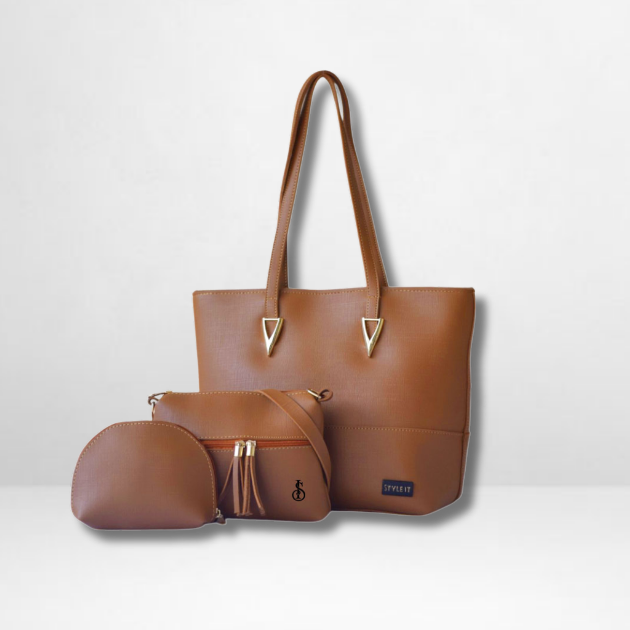 Carla Mustard Brown 3 Pcs Shoulder Bag