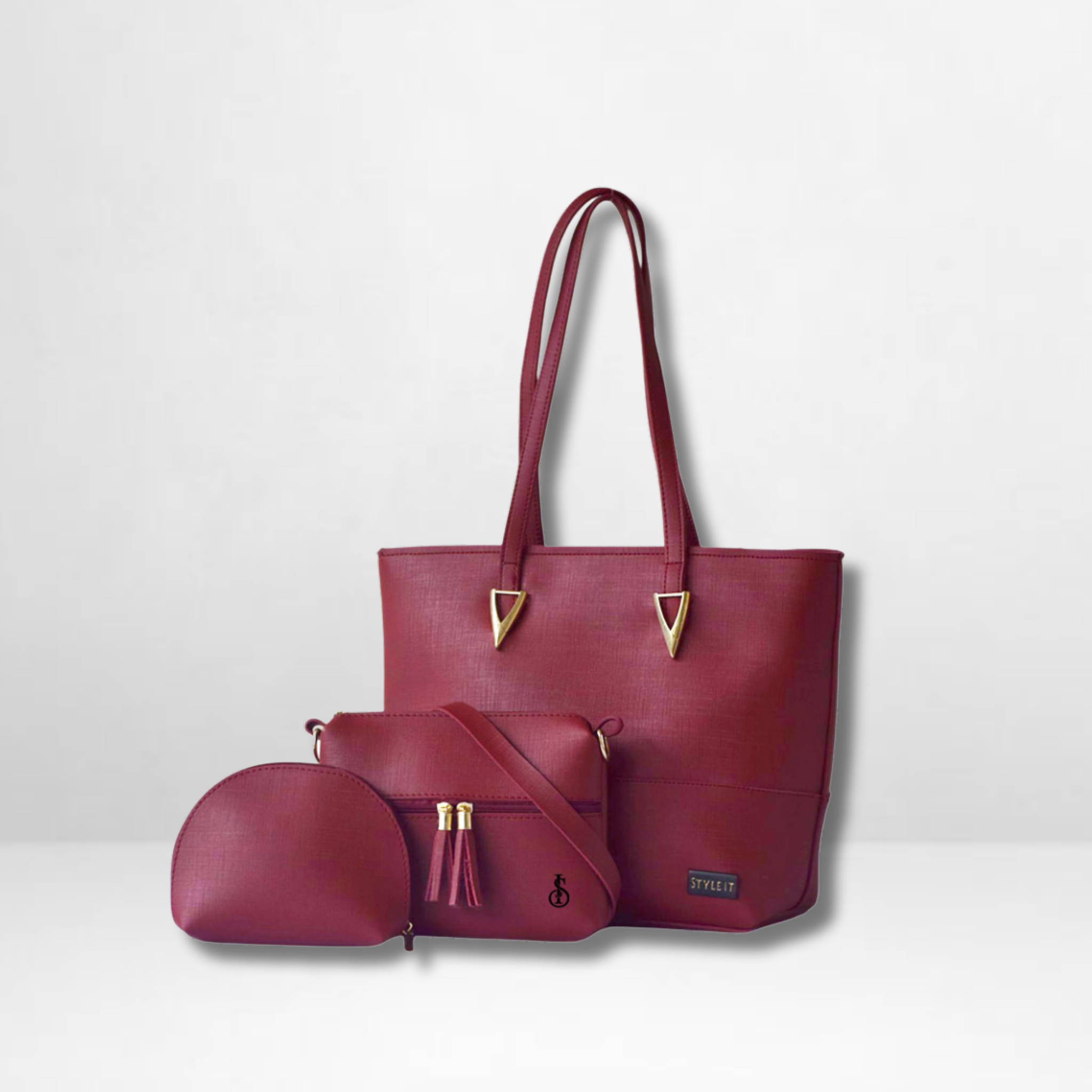 Carla Grey Black 3 Pcs Shoulder Bag