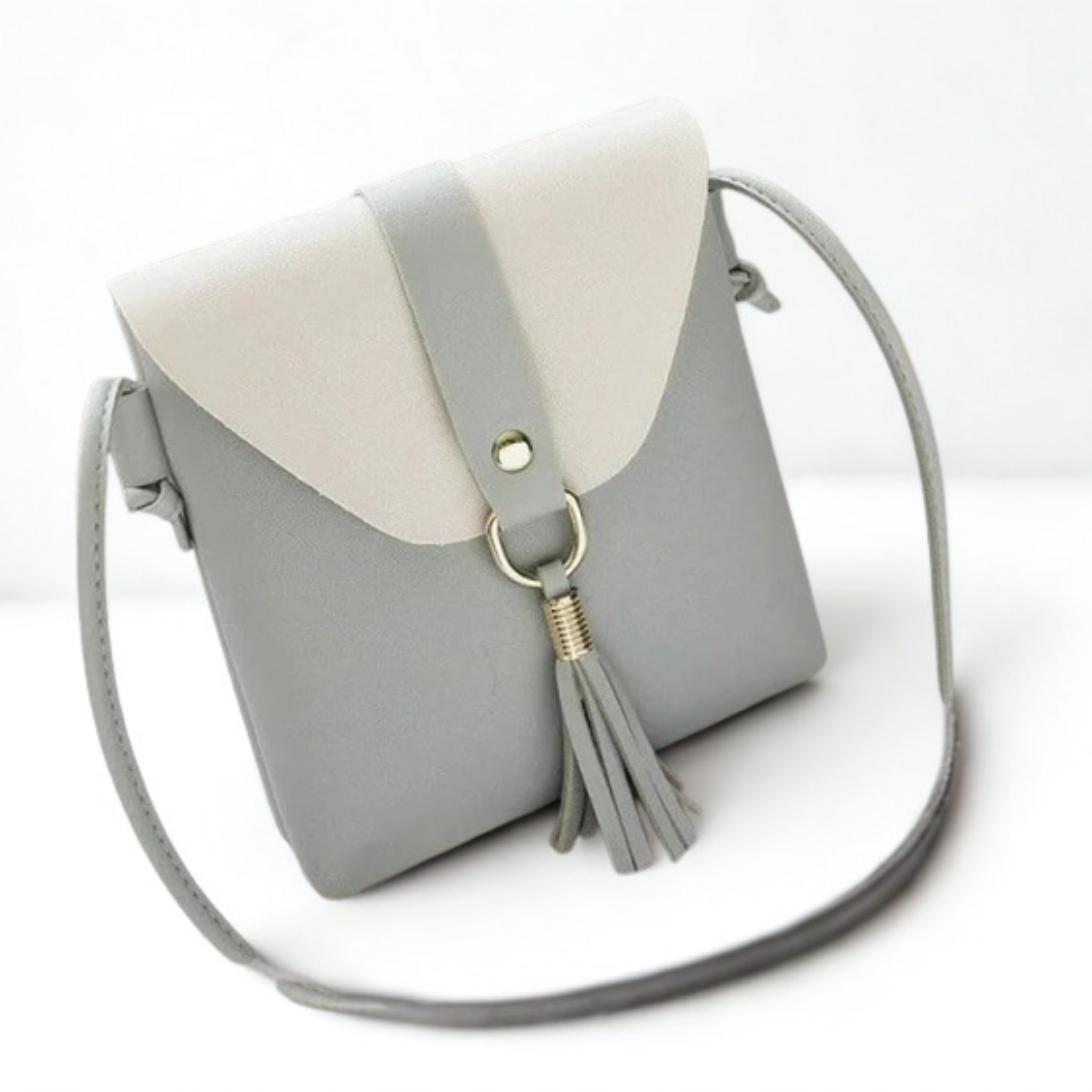 Cozy Grey Crossbody Bag