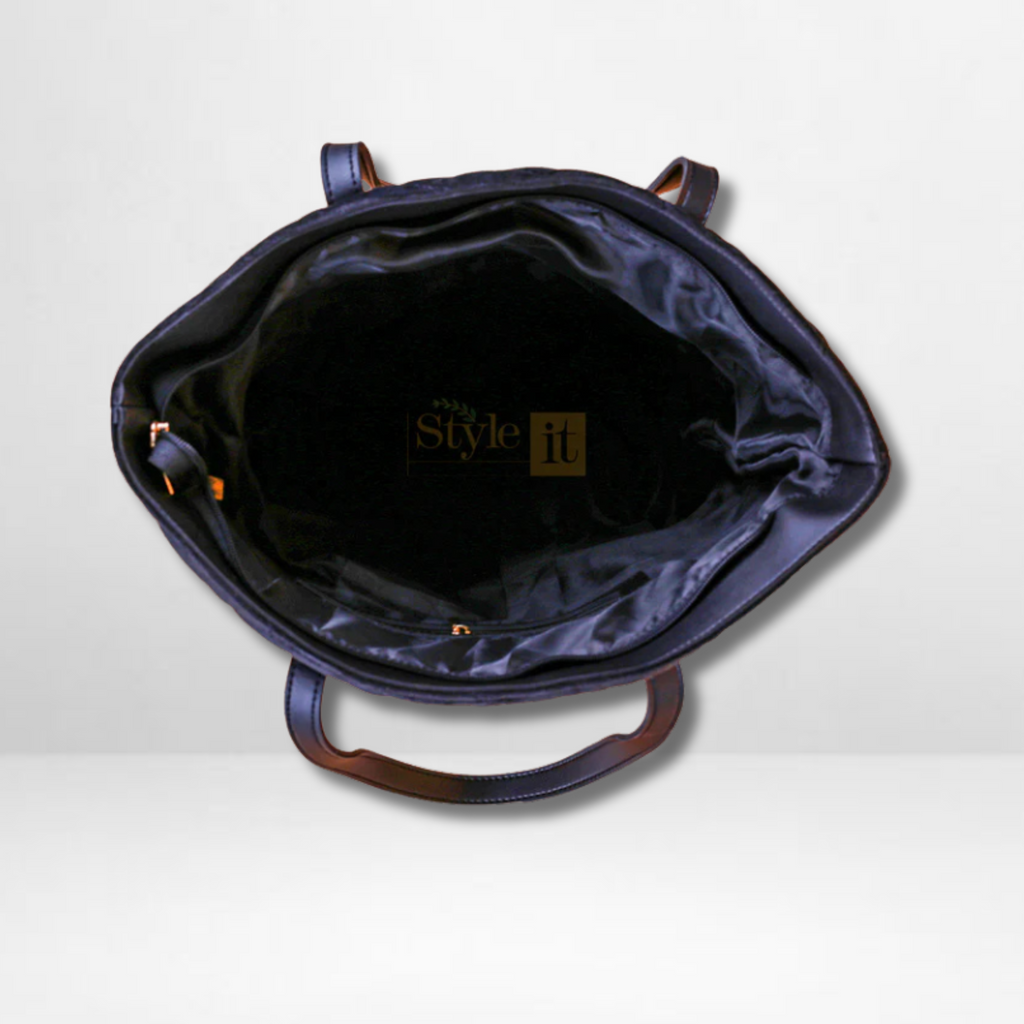 Soft Quilted Black Tote