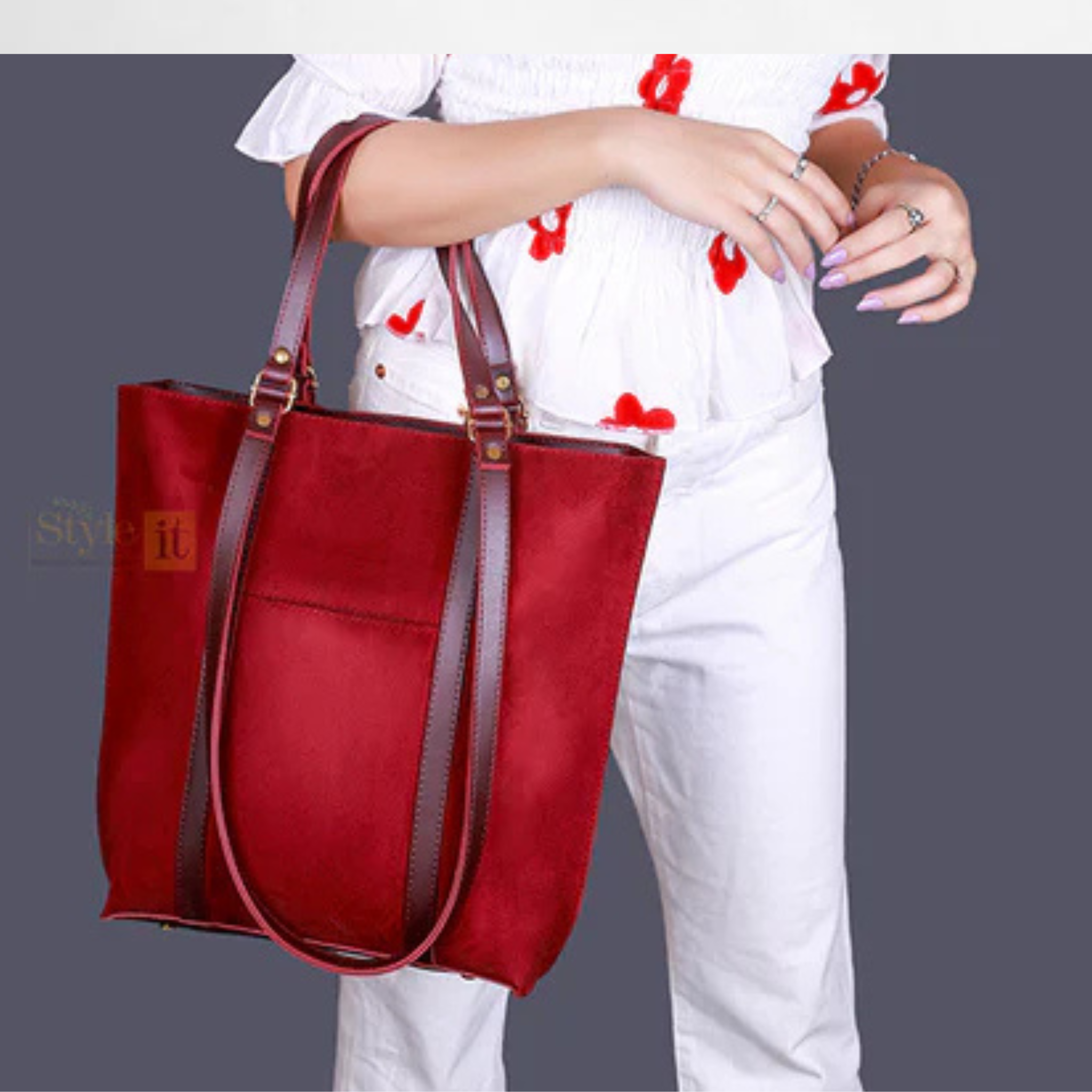 Commodious Maroon Tote