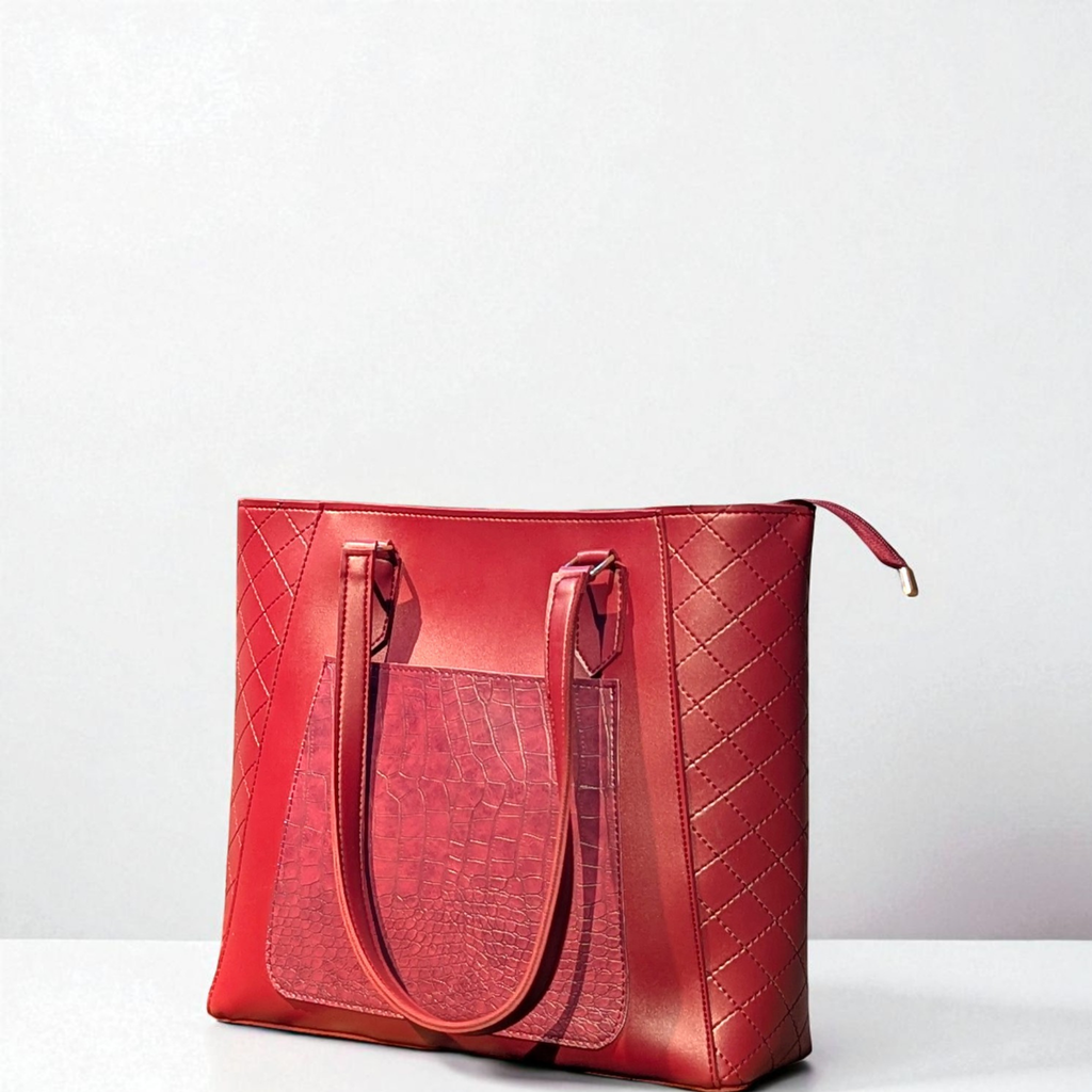 Luxe Elegance Maroon Tote