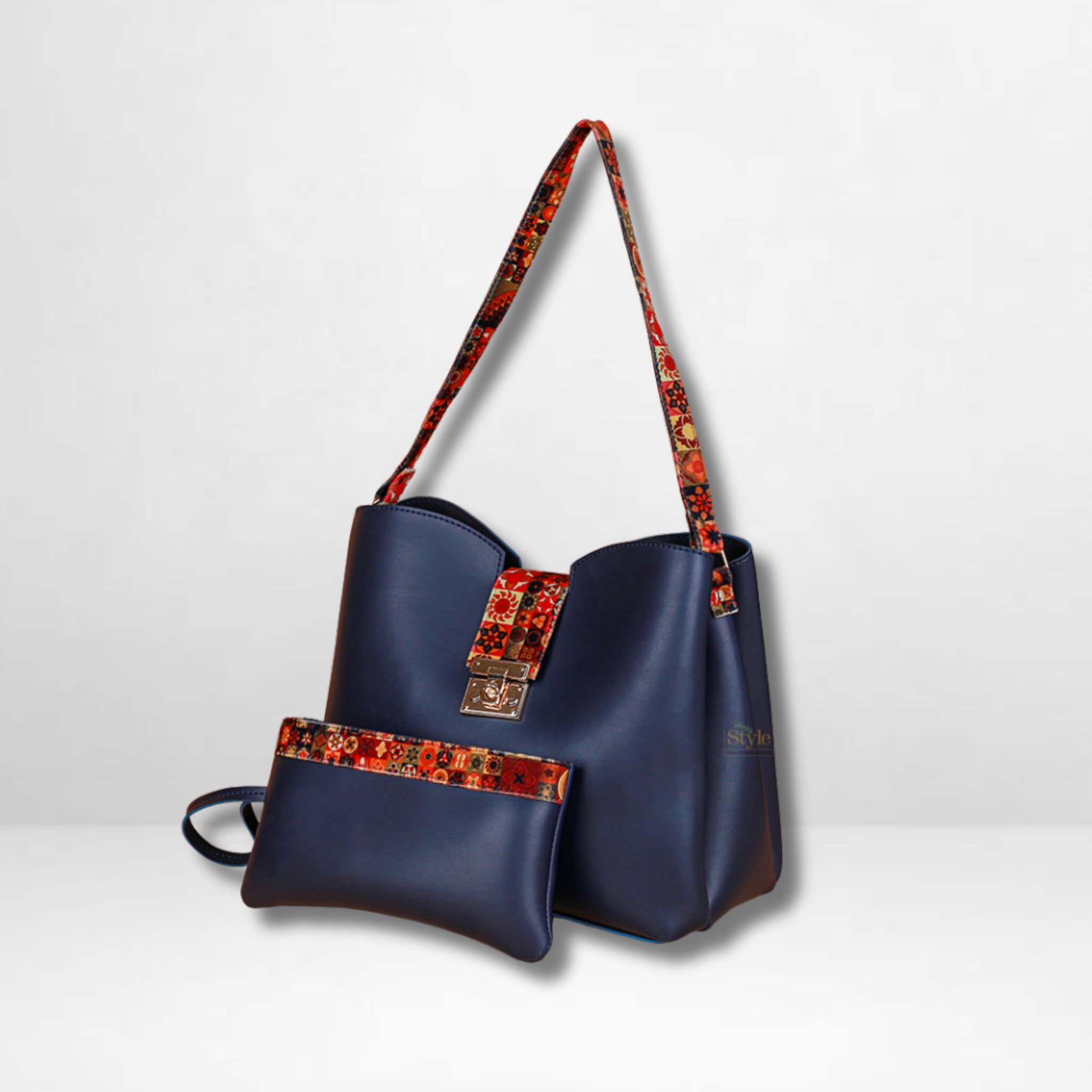 Ease Blue Bucket Shoulder Bag