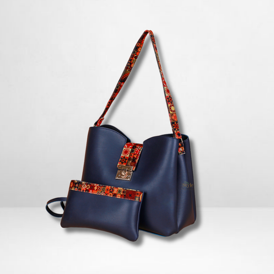 Ease Blue Bucket Shoulder Bag