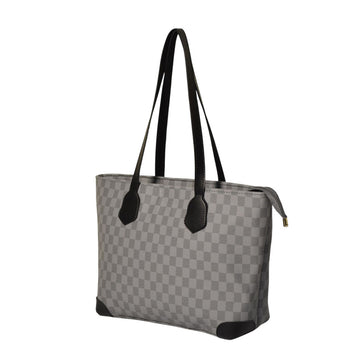 Grey Check with Black Contrast Checkered tote bag