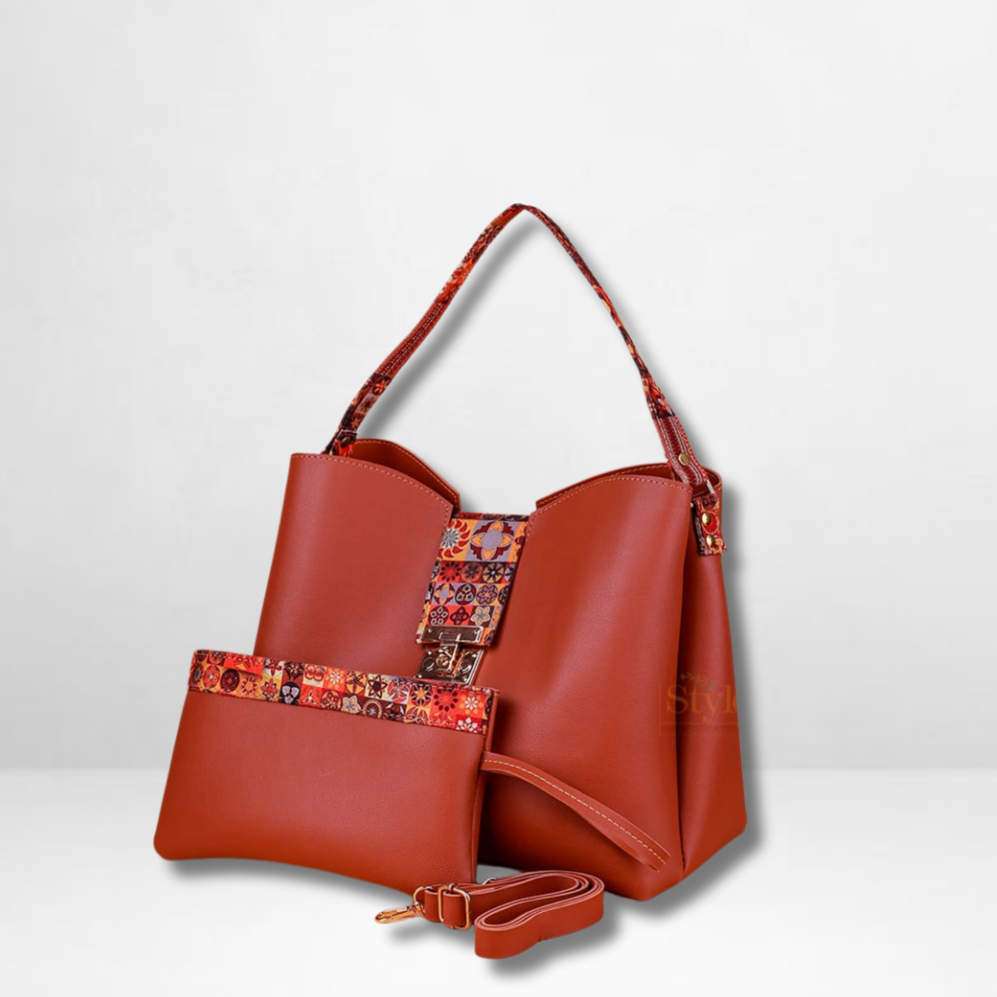 Ease Brown Bucket Shoulder Bag