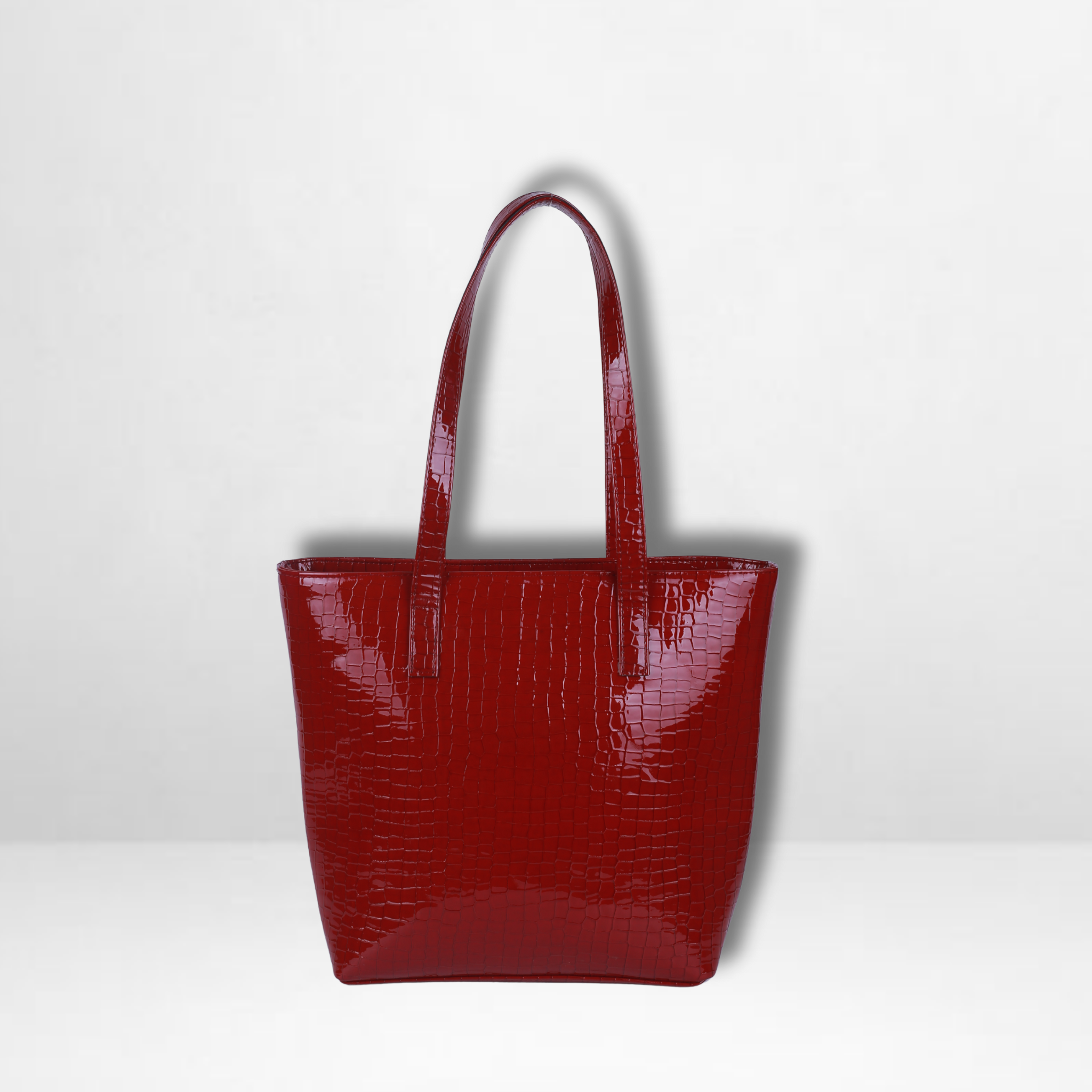 Roomy Reddish Maroon Crocodile Leather Tote Bag