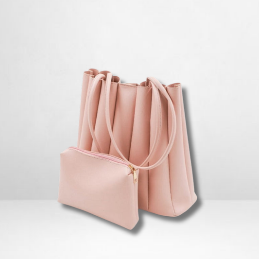 Pleated Salmon Pink Tote