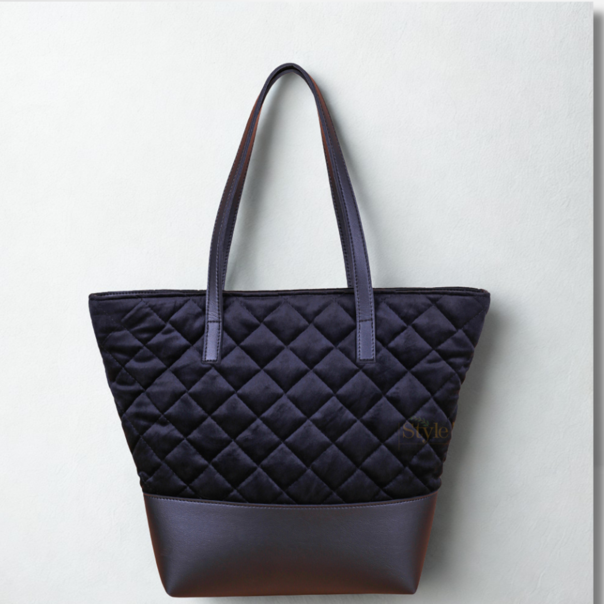 Soft Quilted Black Tote