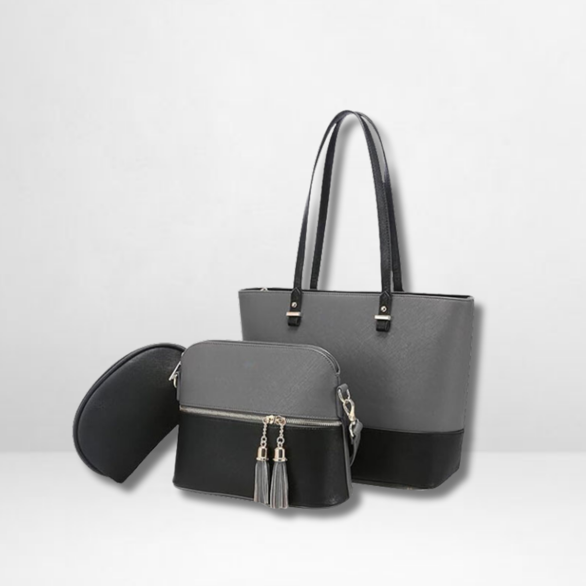 Carla Grey Black 3 Pcs Shoulder Bag