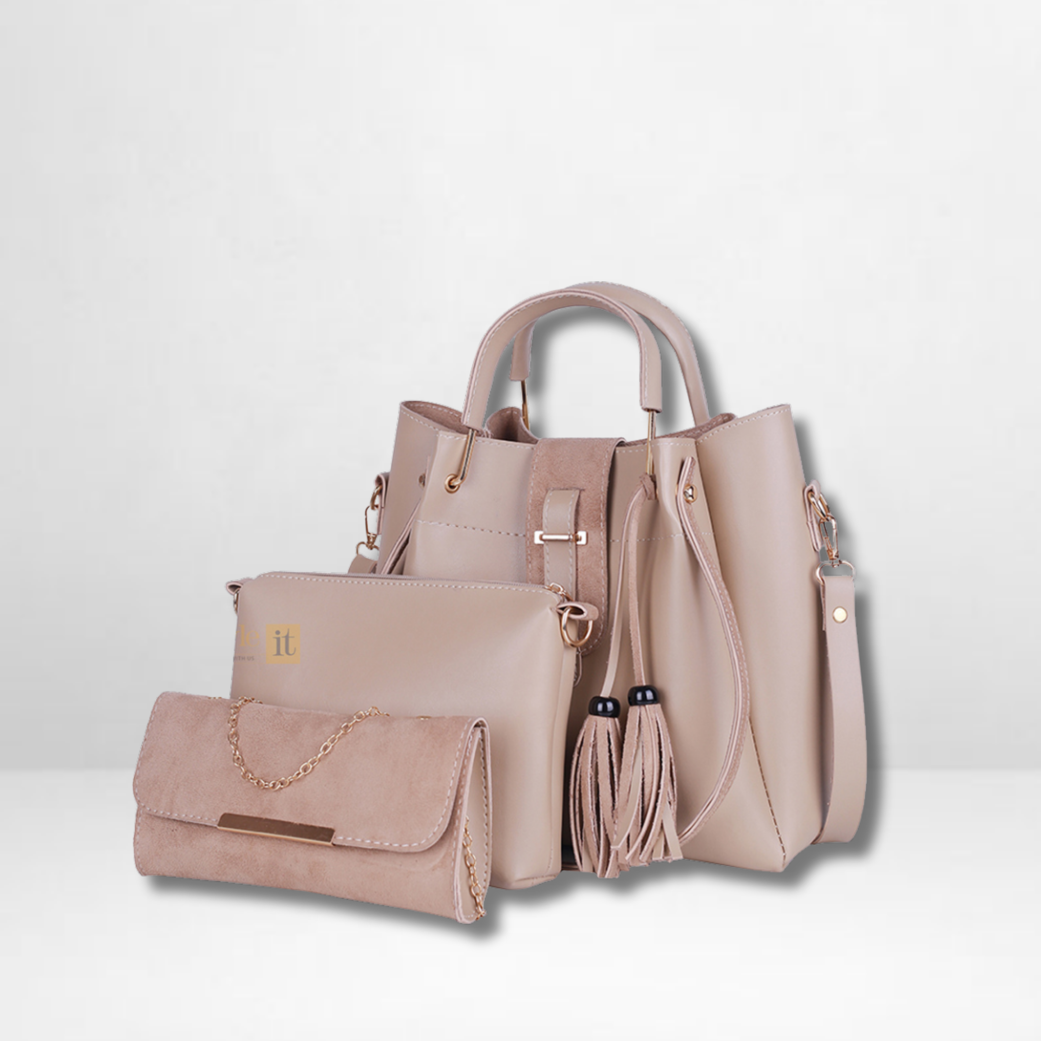 Scooby Cream 3 Pcs Handbag