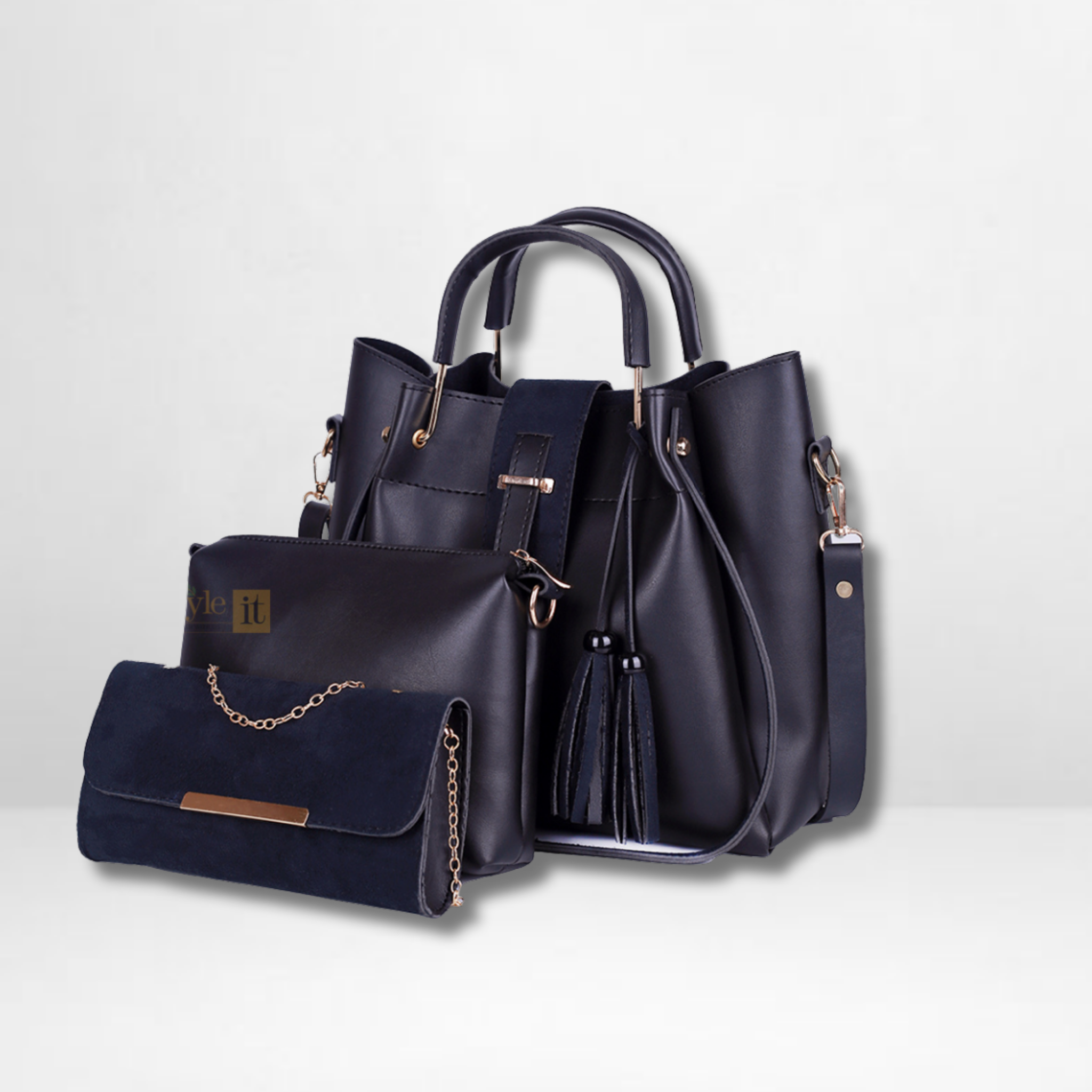 Scooby Black 3 Pcs Handbag