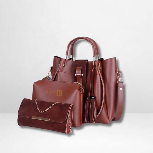 Scooby Brown 3 Pcs Handbag