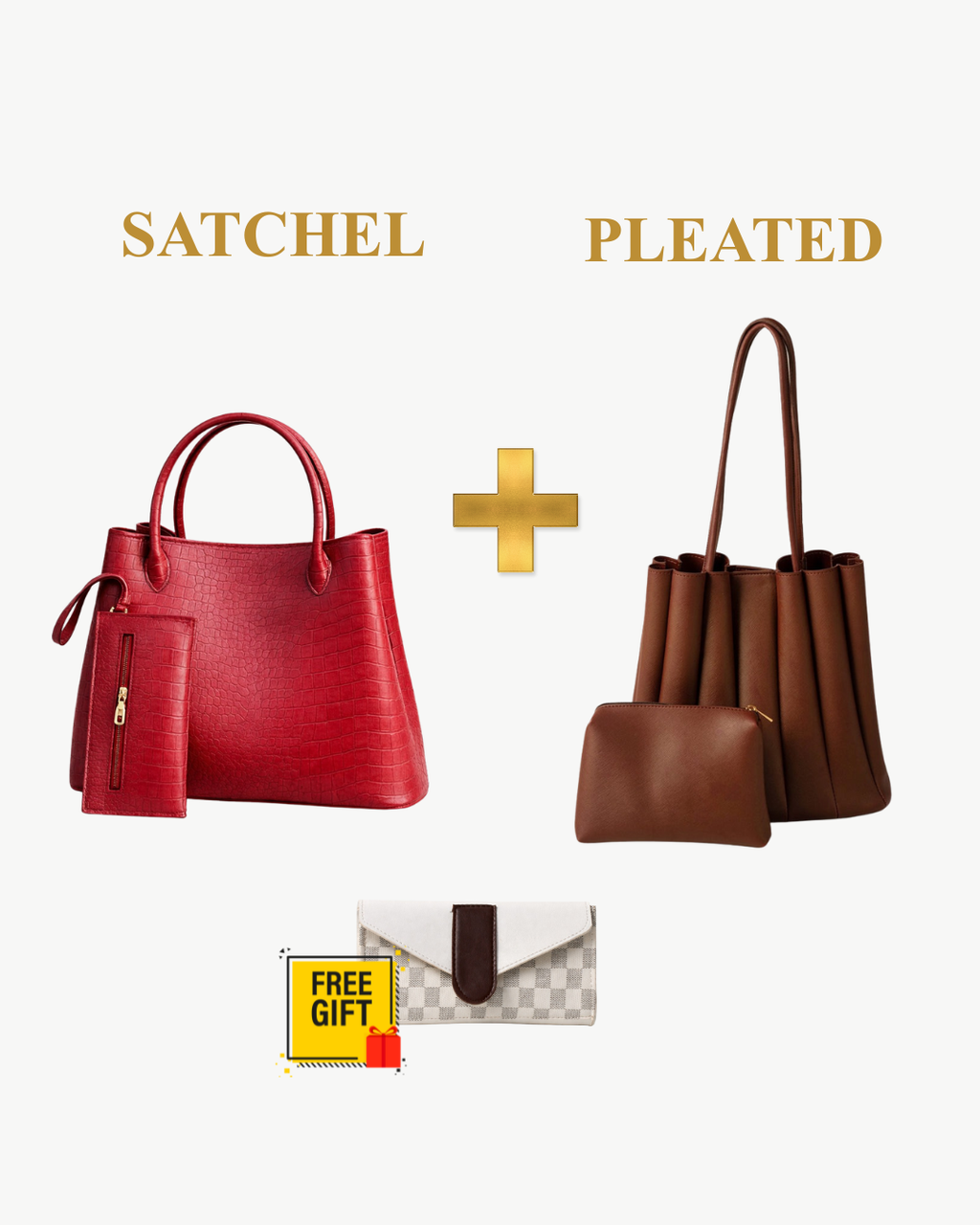 Deal 8 - Satchel + Pleated Tote
