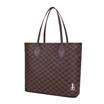 Choco Brown Checkered Zipper Tote