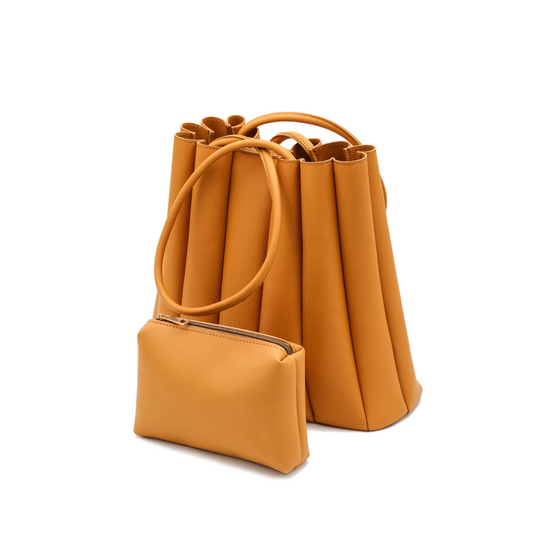 Pleated Tote Mustard