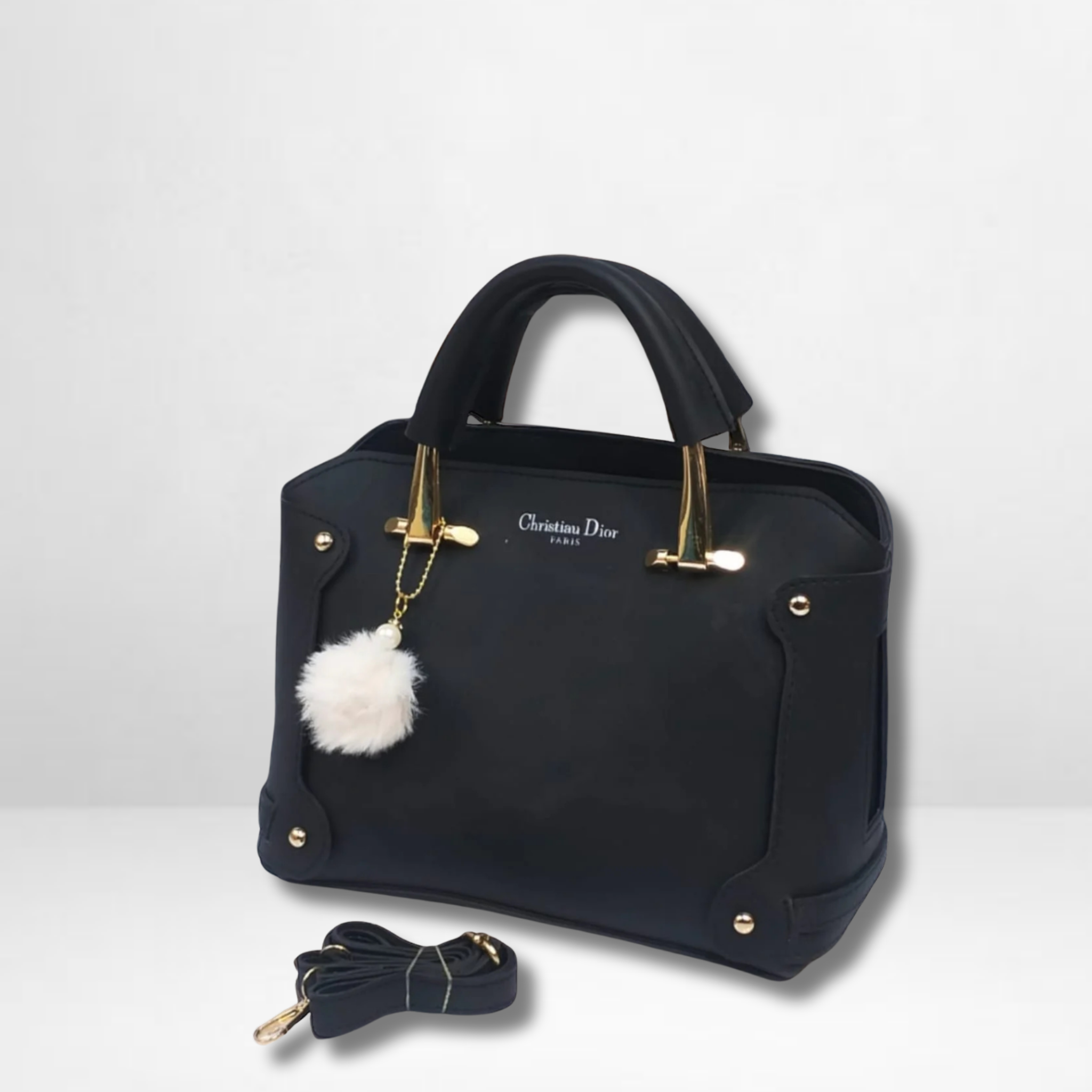 LuxeGrip Top Handle Black Hand Bag