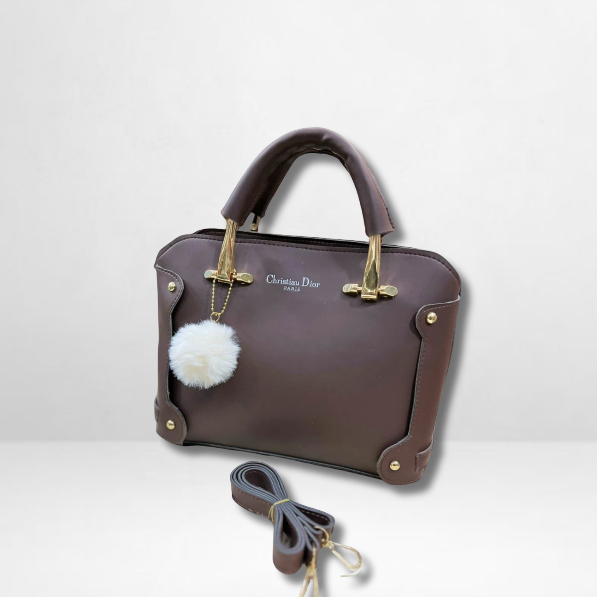 LuxeGrip Top Handle Chocolate Brown Hand Bag