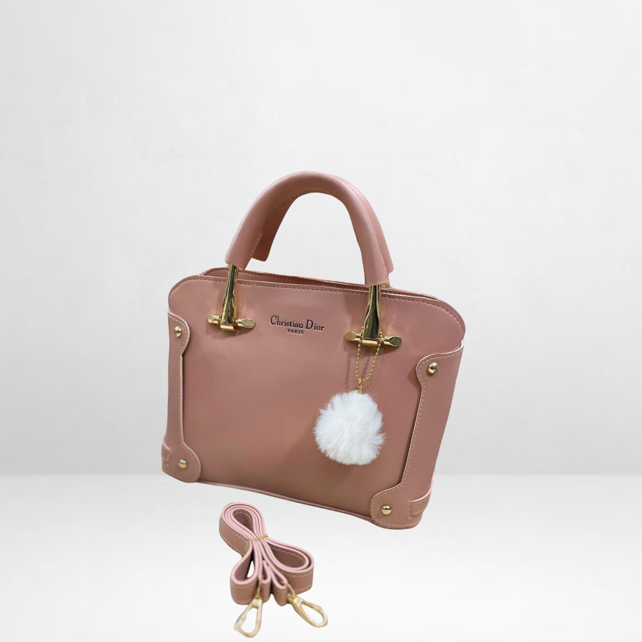 LuxeGrip Top Handle Pink Hand Bag