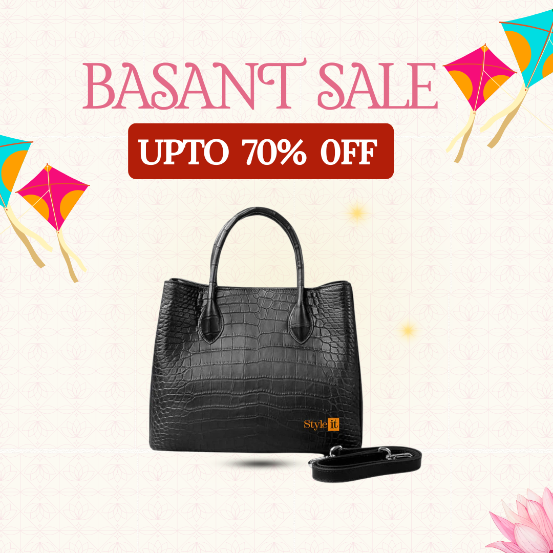 Blue Krokodil Satchel Handbag