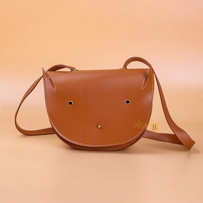 Angry Bird Brown Kids Crossbody Bag