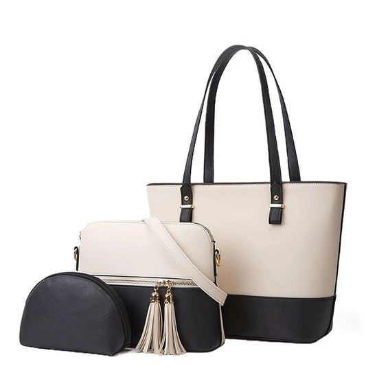 Carla Black White 3 pcs Shoulder Bag