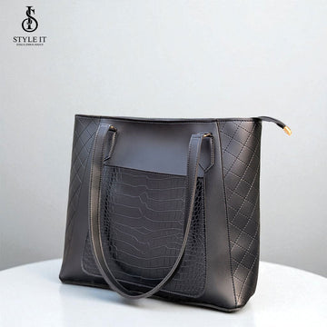 Luxe Elegance Black Tote Bag – Women’s Fashion Shoulder Bag