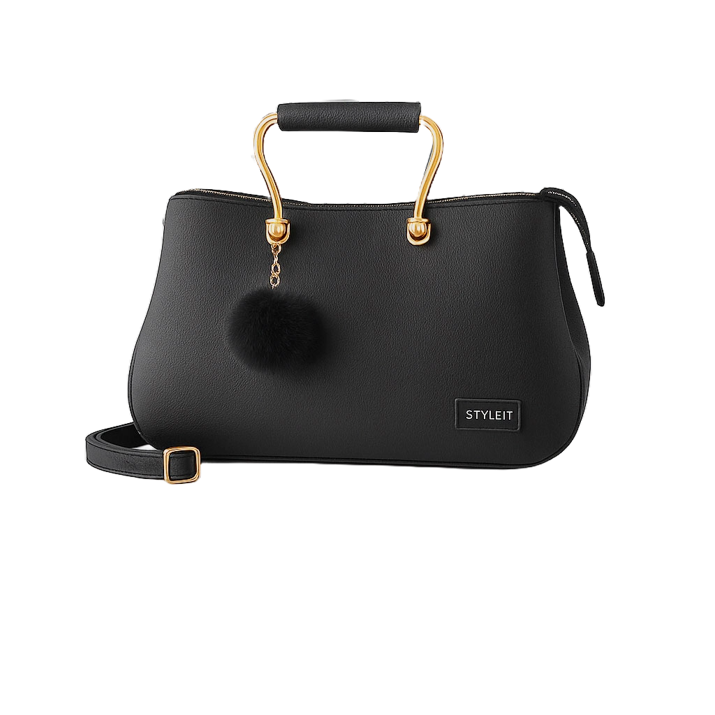 Satchel Black  Leather Hand Bag