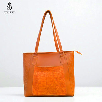 Luxe Elegance Mustard Brown Tote Bag – Women’s Fashion Shoulder Bag