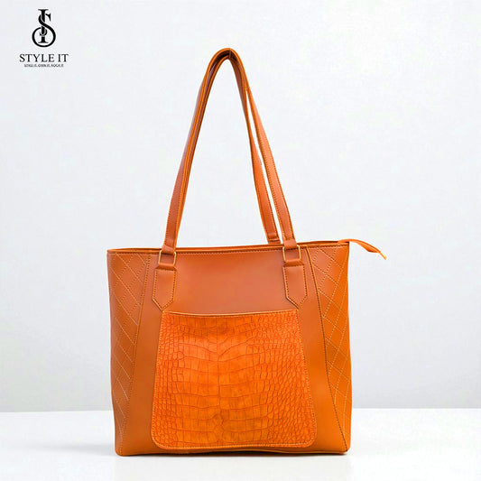 Luxe Mustard Brown Tote