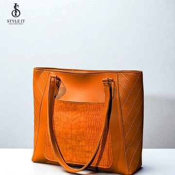 Luxe Elegance Mustard Brown Tote Bag – Women’s Fashion Shoulder Bag