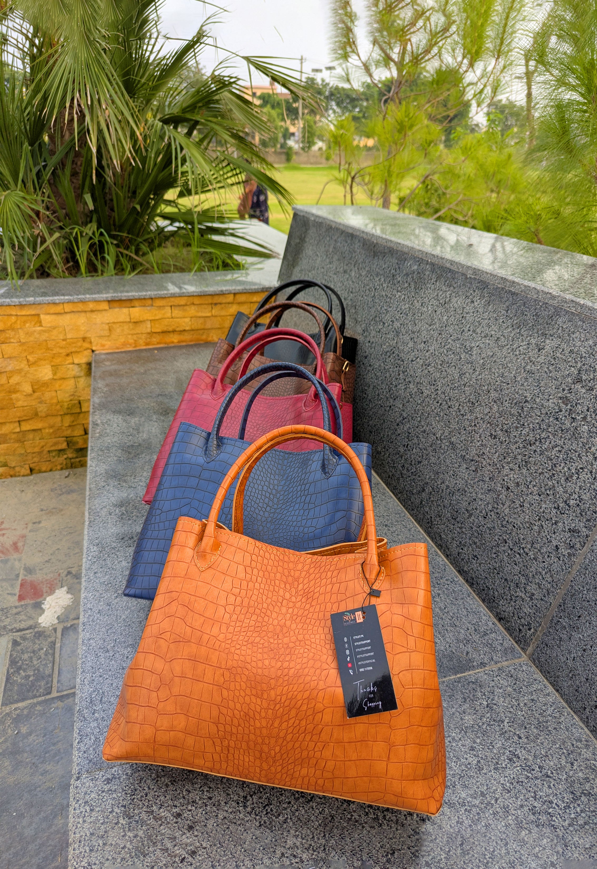 Mustard Brown Satchel Handbag