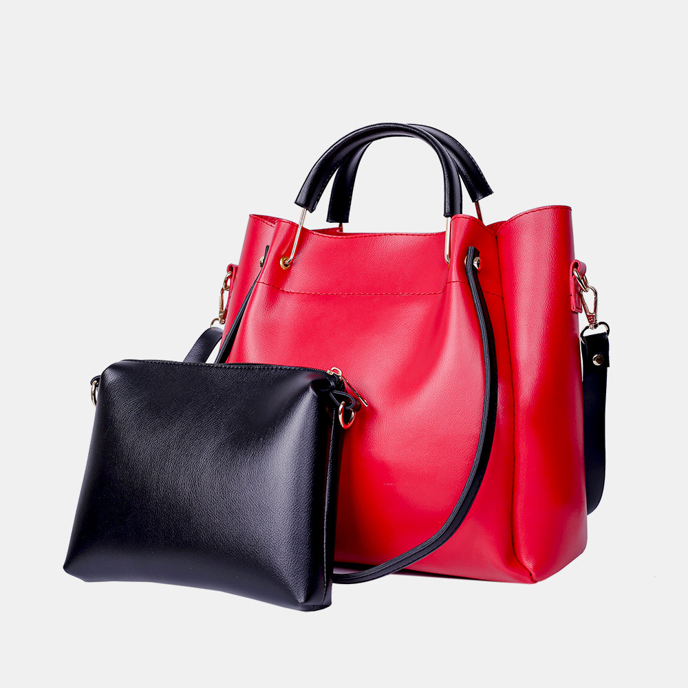 Lily Red and Black 2 Pcs Handbag